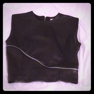 Gianni Versace genuine leather crop top